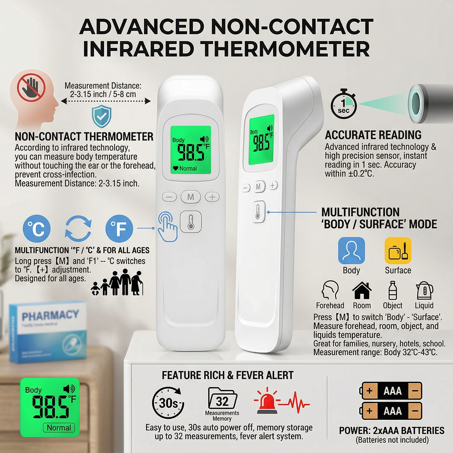 Digital Forehead Thermometer E - đánh giá và giá Pulse Oximeter